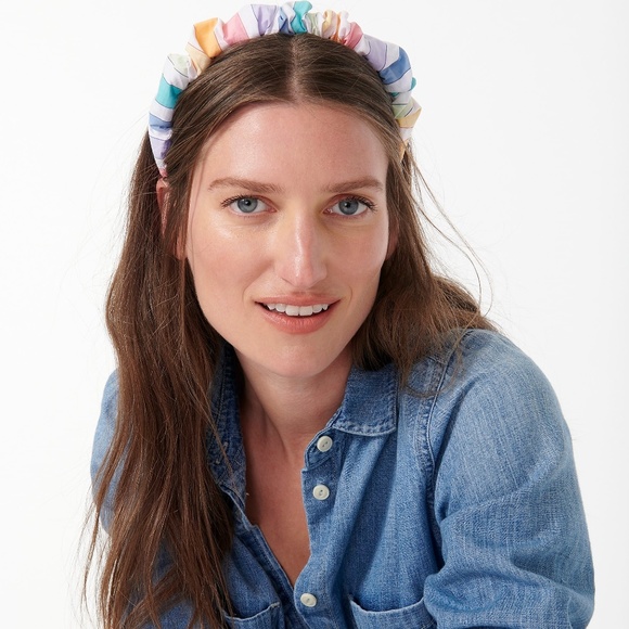 J Crew Pastel Rainbow Headband & Bow Scrunchie